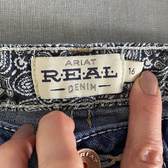 Ariat Real Denim Jeans American Flag girls size 16 - Picture 11 of 11